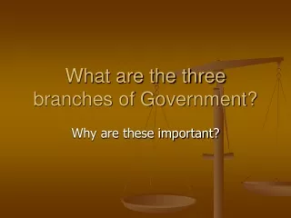 What are the three branches of Government?