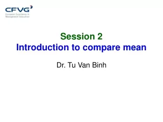 Session 2 Introduction to compare mean