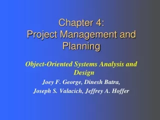 Chapter 4: Project Management and Planning