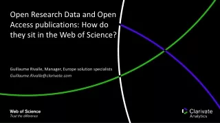 Open Research Data and Open Access publications: How do they sit in the Web of  Science?