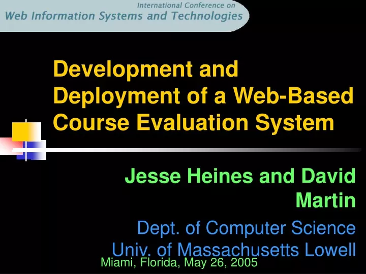 development and deployment of a web based course evaluation system