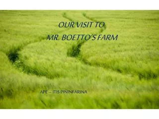 OUR VISIT TO  MR. BOETTO’S FARM
