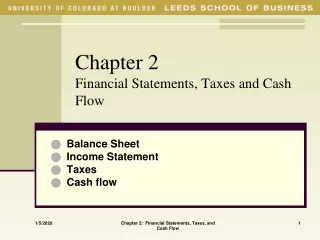 Chapter 2 Financial Statements, Taxes and Cash Flow