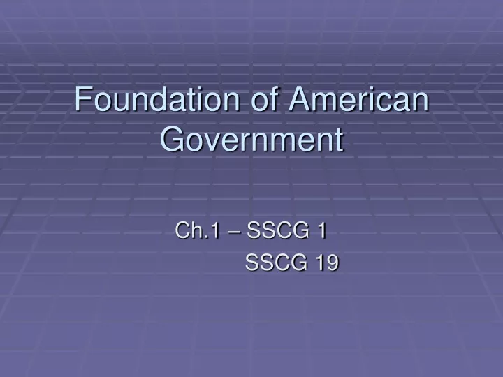 foundation of american government