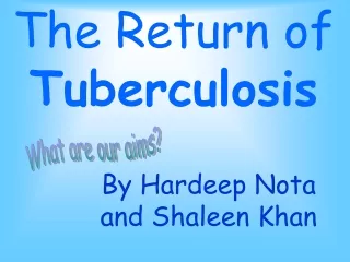 The Return of  Tuberculosis