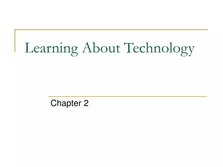 learning about technology