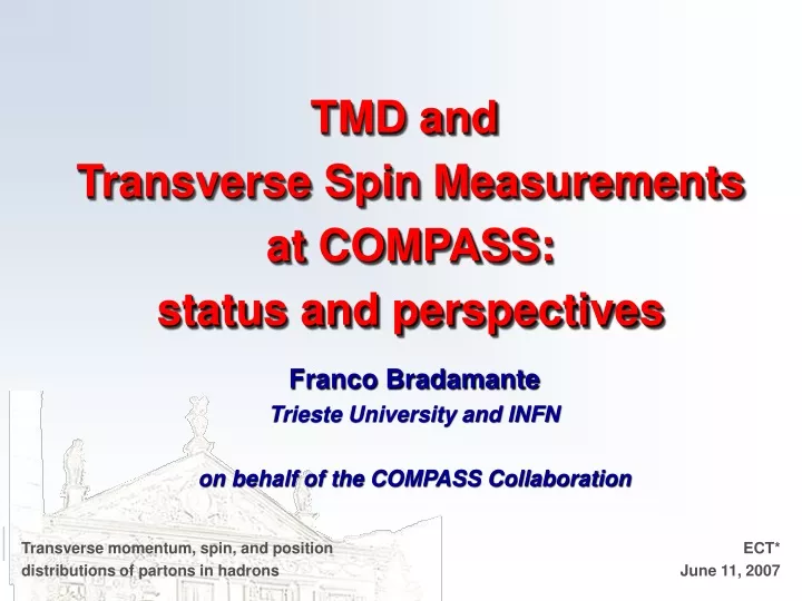 tmd and transverse spin measurements at compass