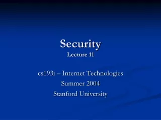 Security Lecture 11