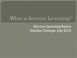 What is Service Learning?