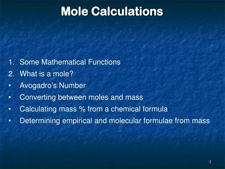 mole calculations