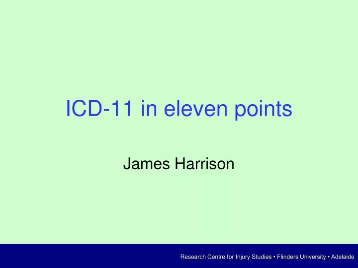 icd 11 in eleven points