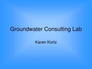 Groundwater Consulting Lab