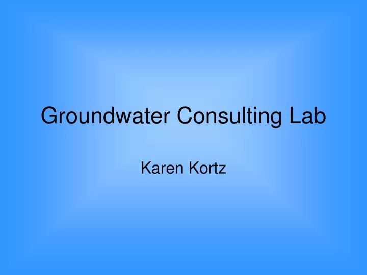 groundwater consulting lab