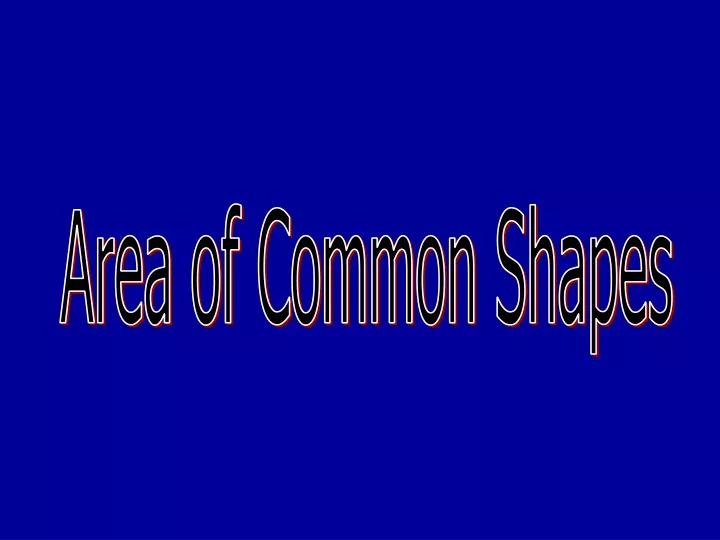 area of common shapes