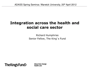 Integration across the health and social care sector