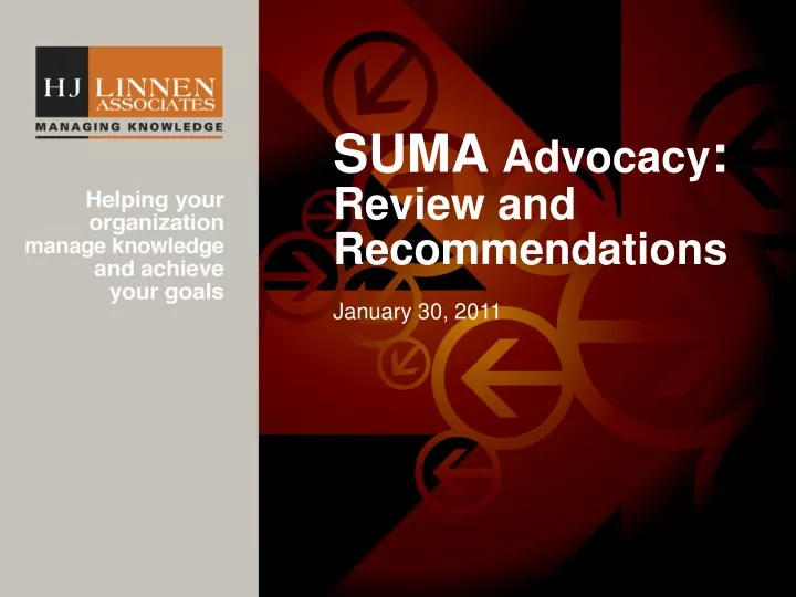 suma advocacy review and recommendations january