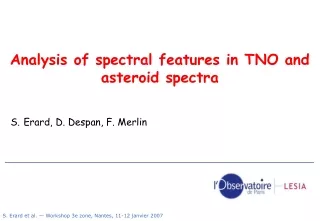 Analysis of spectral features in TNO and asteroid spectra