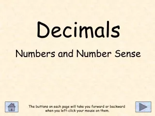 Decimals Numbers and Number Sense