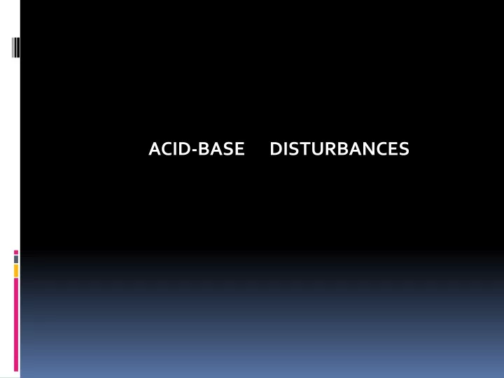 acid base disturbances
