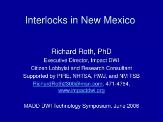 Interlocks in New Mexico