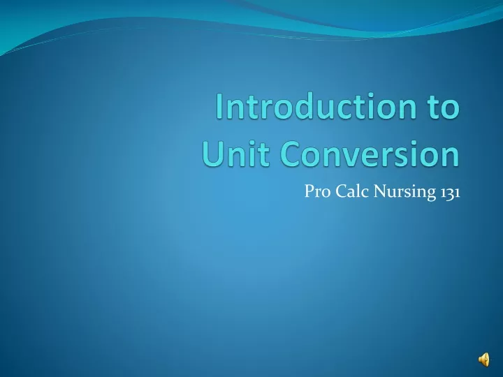 introduction to unit conversion