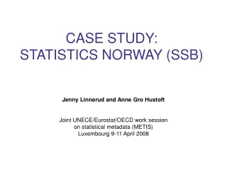CASE STUDY: STATISTICS NORWAY (SSB)