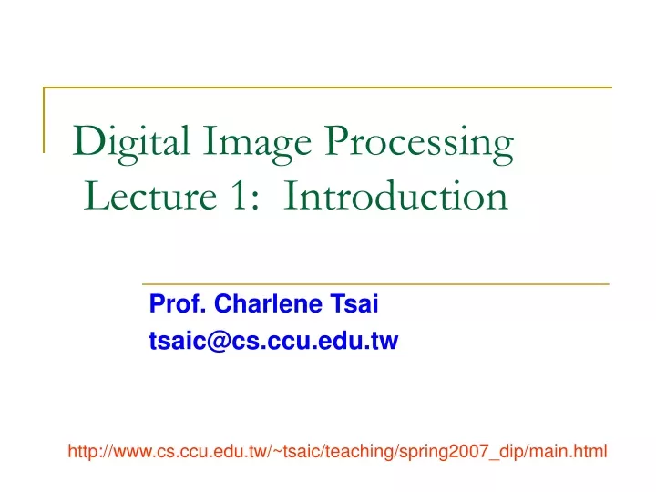 digital image processing lecture 1 introduction