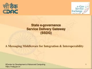 State e-governance  Service Delivery Gateway (SSDG)