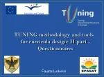 TUNING Methodology for Curriculum Design: Questionnaire Analysis - slide 1