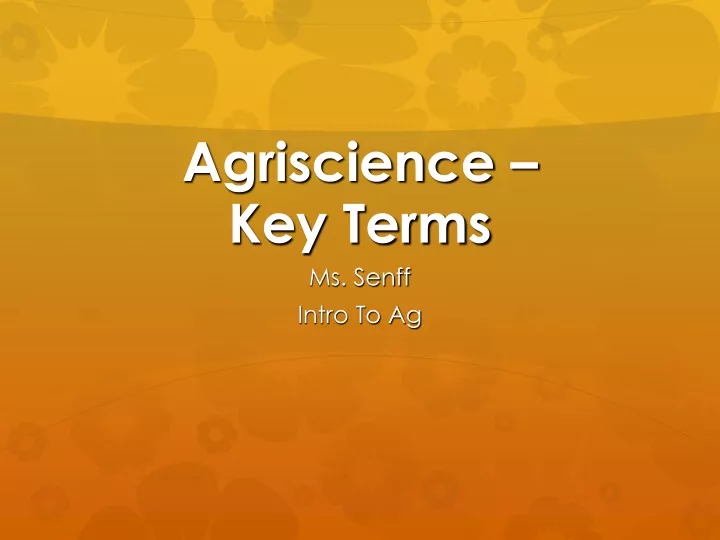 agriscience key terms