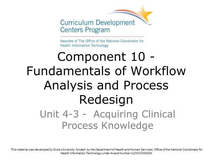 component 10 fundamentals of workflow analysis and process redesign