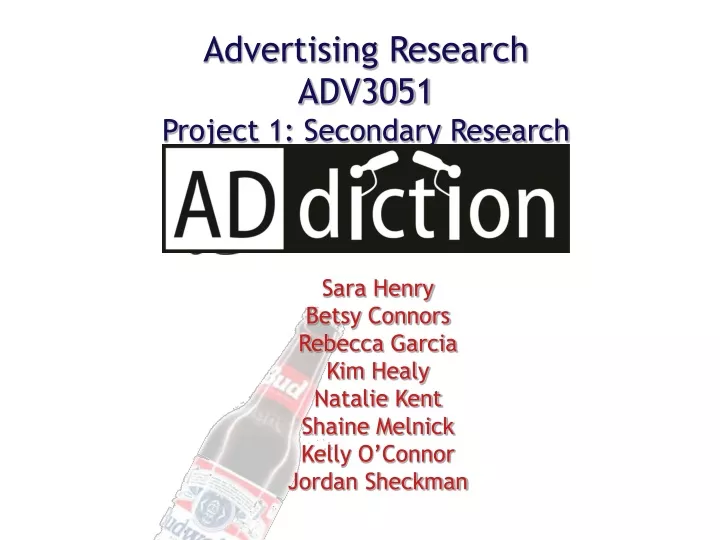 advertising research adv3051 project 1 secondary
