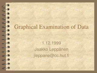 Graphical Examination of Data