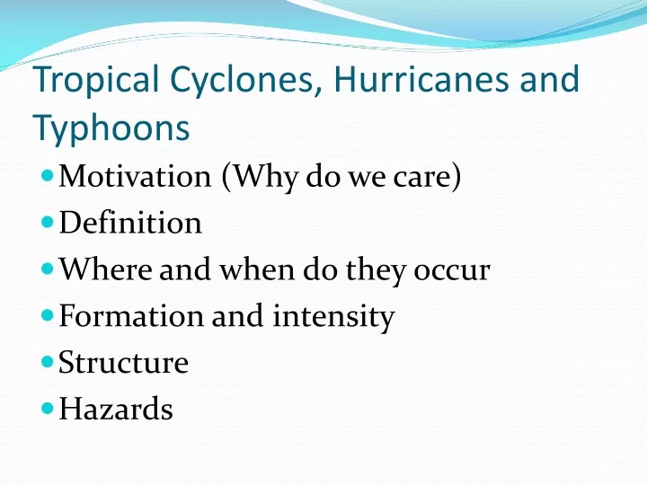 tropical cyclones hurricanes and typhoons