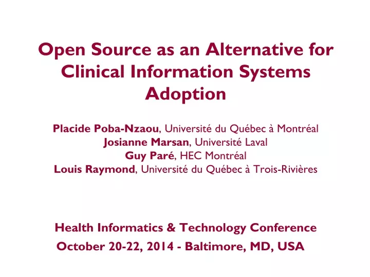 open source as an alternative for clinical