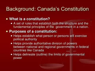 Background: Canada’s Constitution