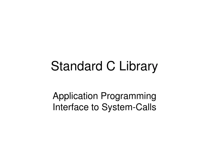 standard c library