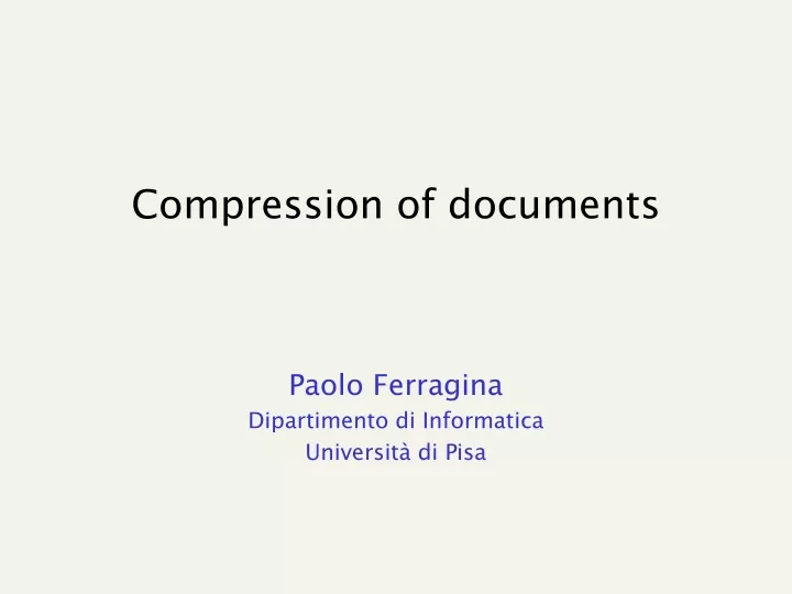 compression of documents