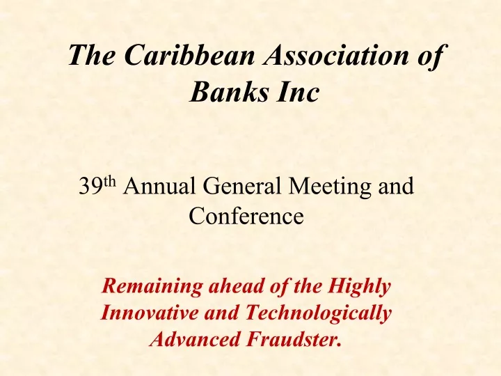 the caribbean association of banks inc