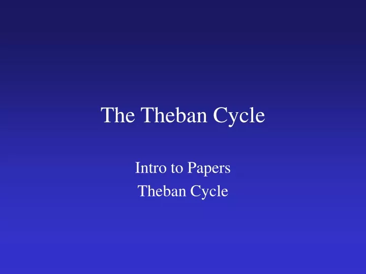 the theban cycle