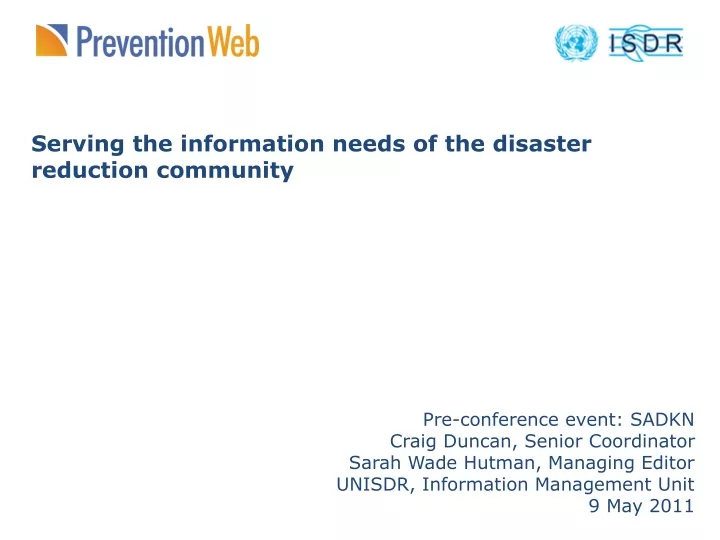 serving the information needs of the disaster