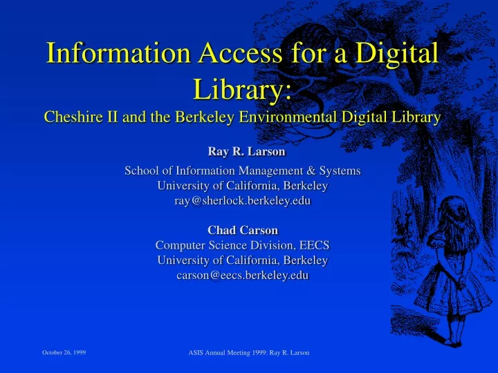 information access for a digital library cheshire