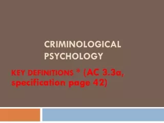 CRIMINOLOGICAL PSYCHOLOGY