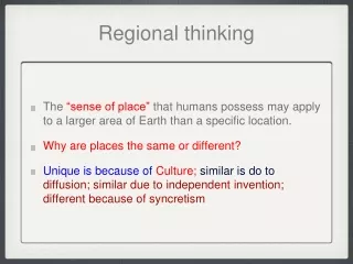 Regional thinking