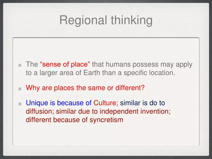 regional thinking