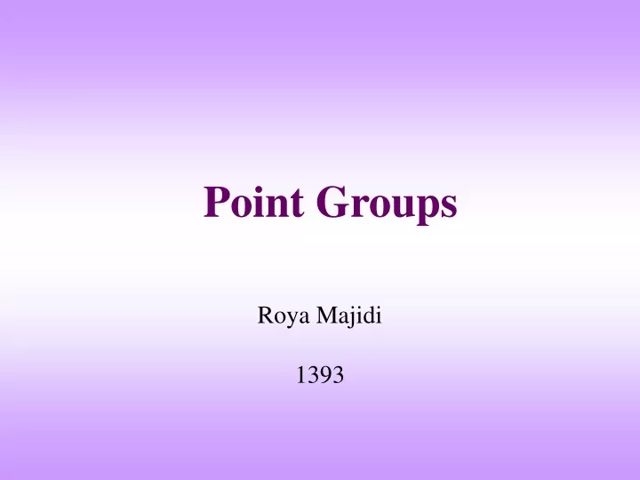point groups