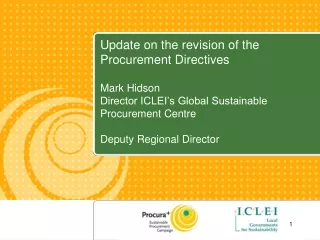 Update on the revision of the Procurement Directives