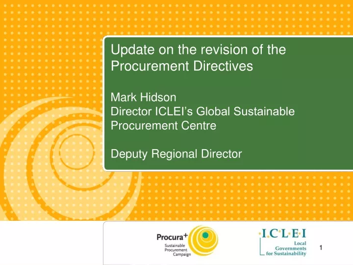 update on the revision of the procurement directives