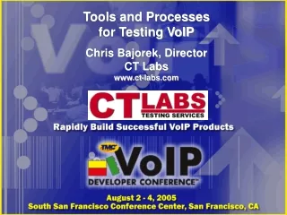 Tools and Processes  for Testing VoIP Chris Bajorek, Director CT Labs ct-labs