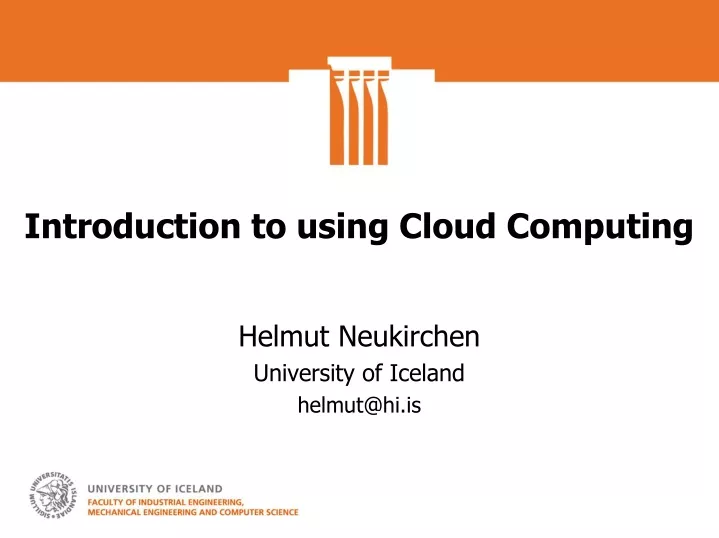 introduction to using cloud computing